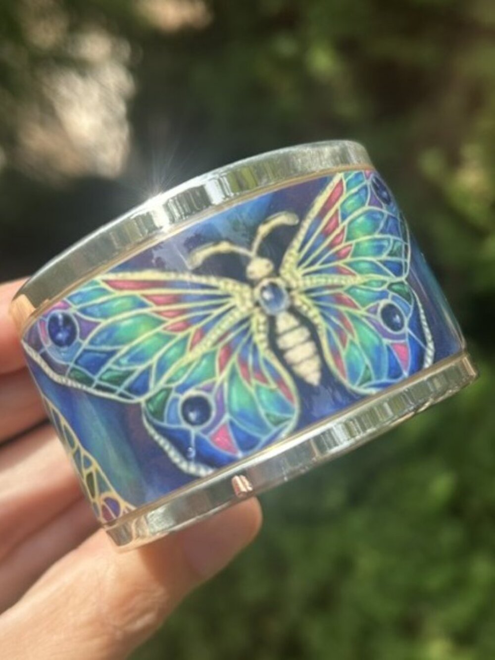 BRIGHTON Collectible “Pop Appeal” BUTTERFLY Silver Enamel Cuff BRACELET - Picture 5 of 11